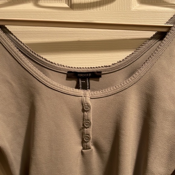 Victoria secrets medium long sleeve ribbed gray bodysuit nwt - Picture 3 of 6